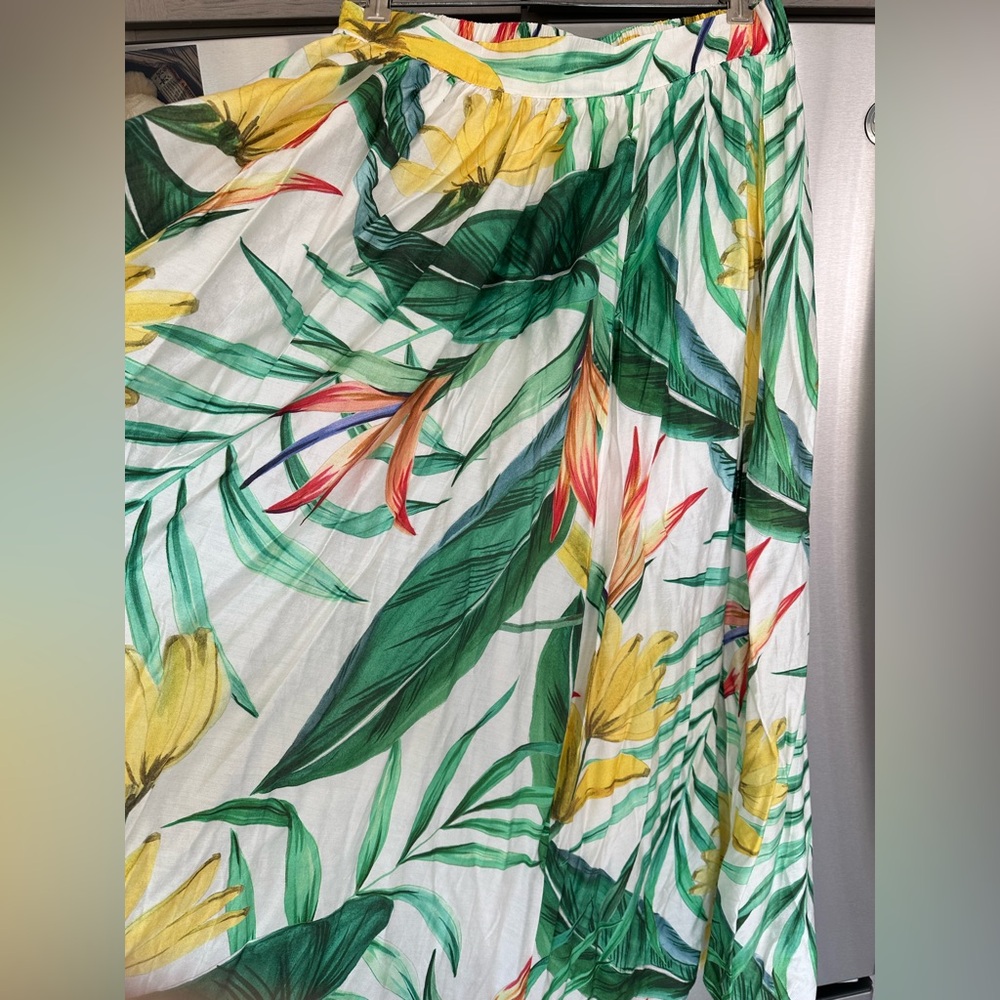 NWOT H&M Tropical Print Maxi Skirt M - Picture 4 of 9